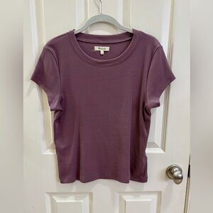 Madewell Pink and Purple Fitted Short Sleeve Tee